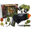 Army Set with Accessories Gun Knife Binoculars Headphones Whistle Shortwave Radio