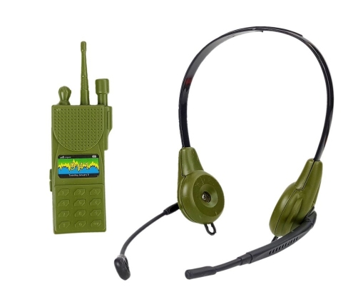 Army Set with Accessories Gun Knife Binoculars Headphones Whistle Shortwave Radio