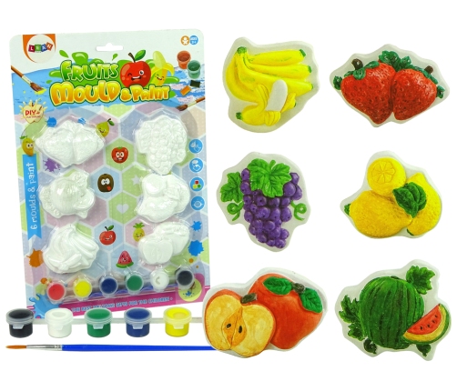 Plaster Painting Set Fruit Strawberry Grapes Banana