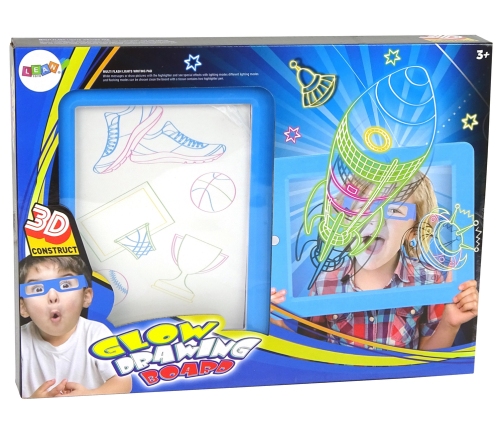 Magic Illuminated 3D Whiteboard Glasses Blue