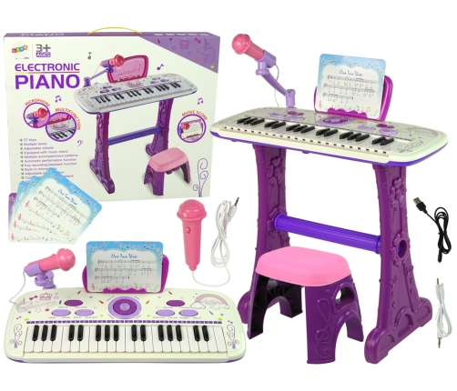 Electric Piano Keyboard For Kids Pink USB notes