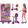 Lucy Doll Set Pink Scooter Skateboard Helmets