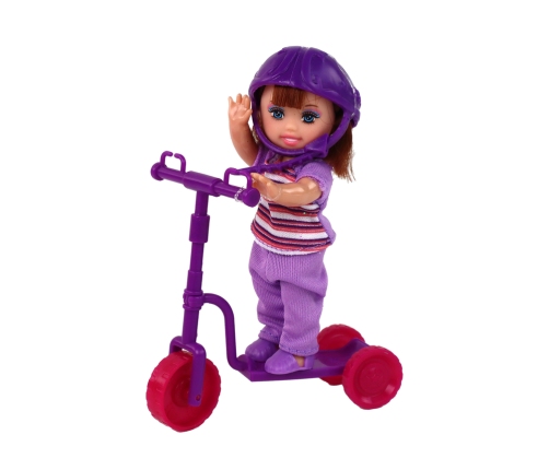 Lucy Doll Set Pink Scooter Skateboard Helmets