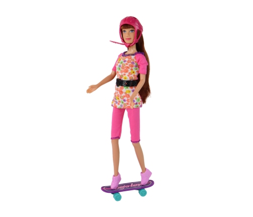 Lucy Doll Set Pink Scooter Skateboard Helmets