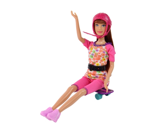 Lucy Doll Set Pink Scooter Skateboard Helmets