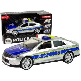 Police Car 1:14 Friction Drive Sounds Light Silver