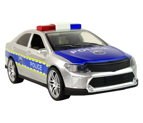 Police Car 1:14 Friction Drive Sounds Light Silver