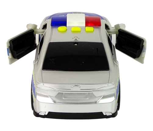 Police Car 1:14 Friction Drive Sounds Light Silver