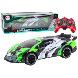 Sports Car Remote Controlled RC 1:10 25km/h Lights Green