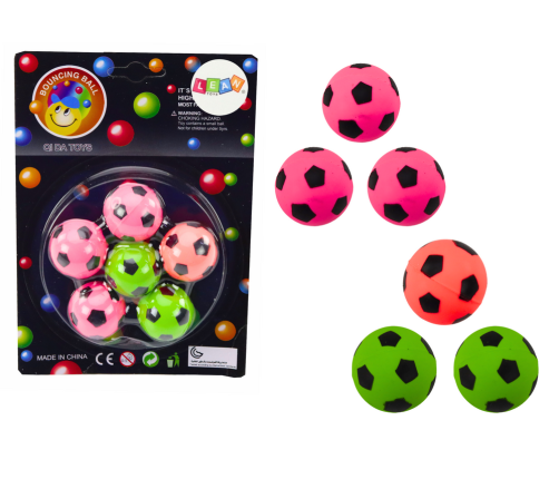 Set of 6 Rubber Football Balls