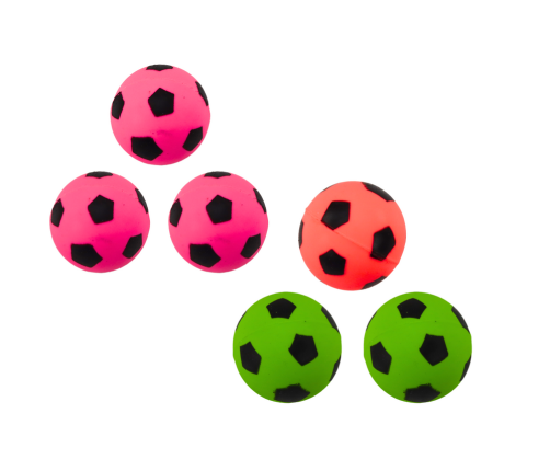 Set of 6 Rubber Football Balls