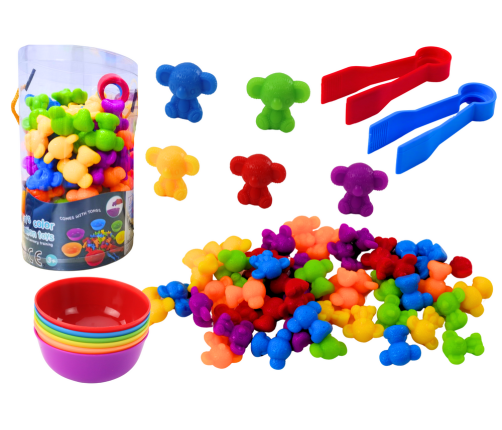 Animals Teddy Bear Frog Color Sorting Toy 36 Pieces