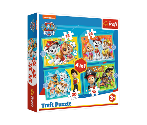 Paw Patrol 4in1 Puzzles Cheerful Paw Patrol Team Trefl 34346