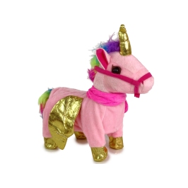 Mascot Interactive Horse Pink Golden Wings Music