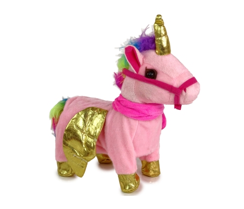 Mascot Interactive Horse Pink Golden Wings Music