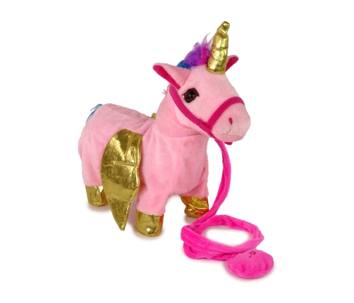 Mascot Interactive Horse Pink Golden Wings Music