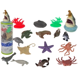 Sea Animals Set Starfish Octopus Figures 12pcs. Accessories in tube