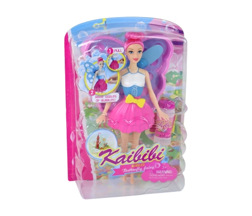 Children's Doll Fairy Magic Wings Soap Bubbles Pink