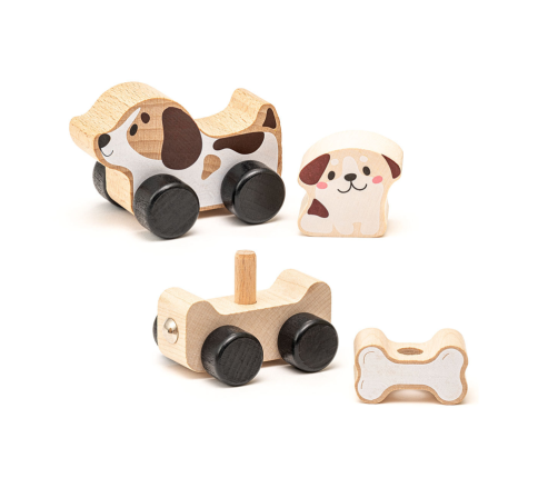 Wooden Doggie Smart Bone Toy 15443