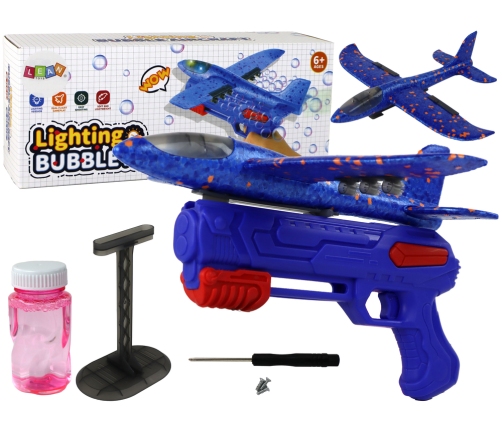 Plane Soap Bubbles Launcher Gun Blue