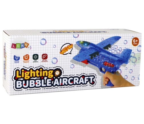 Plane Soap Bubbles Launcher Gun Blue