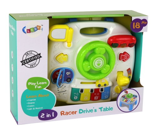 Educational Interactive Table 2in1 Board For Toddlers Steering Wheel