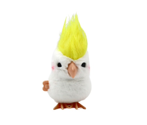 Jumping Parrot Wind-Up Plush Toy Decoration White