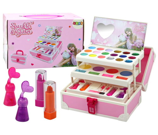 Beauty Set in a Case Shadows, Glitter, Lipsticks, Nail Polish