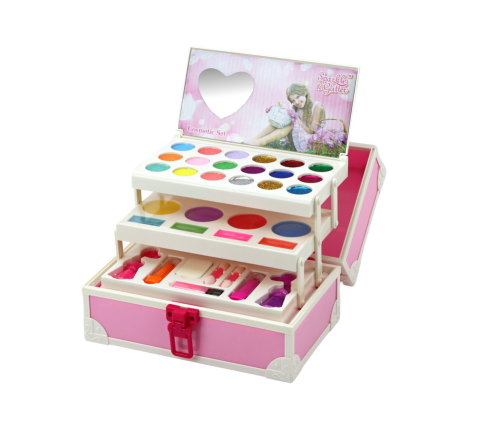 Beauty Set in a Case Shadows, Glitter, Lipsticks, Nail Polish