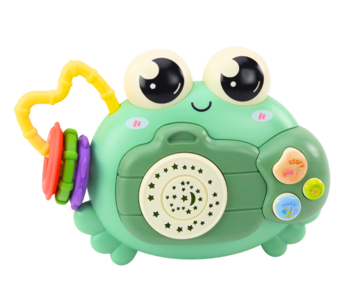 Crab Camera Rattle Projector Battery Operated Sounds Green