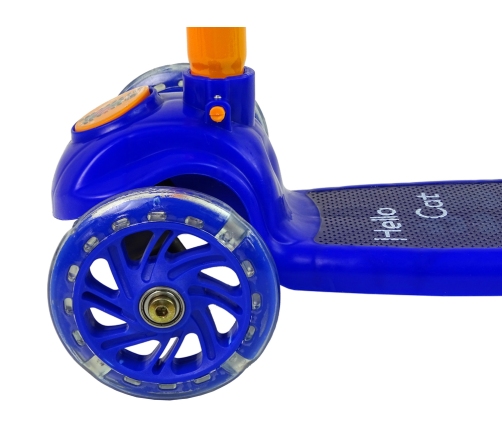 Tricycle Balance Scooter Luminous Wheels Navy Blue Cat