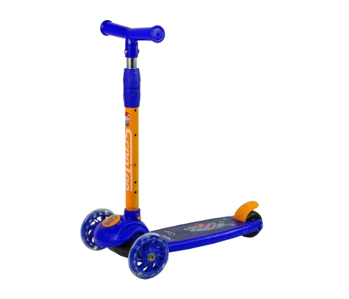 Tricycle Balance Scooter Luminous Wheels Navy Blue Cat