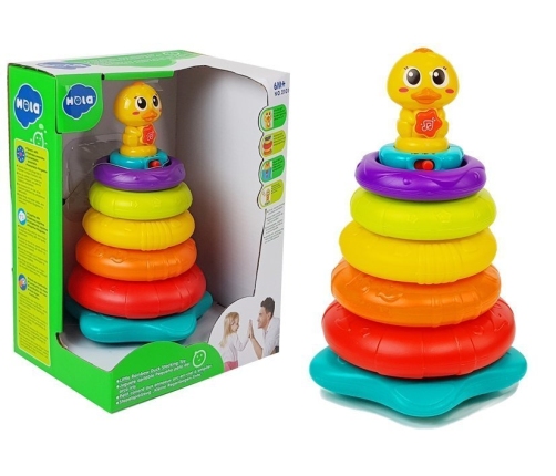 Pyramid with Rings Interactive Lights Game Wheels Colorful Duck