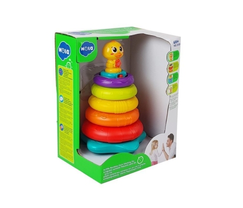 Pyramid with Rings Interactive Lights Game Wheels Colorful Duck