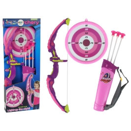 Sporting Bow Shooting Set Shield Arrows Suction Cups Pink