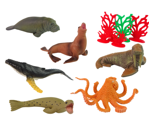 Marine Animals Fish Large Set Figures and Accessories 24 pcs.