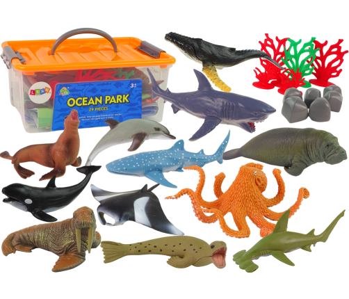 Marine Animals Fish Large Set Figures and Accessories 24 pcs.