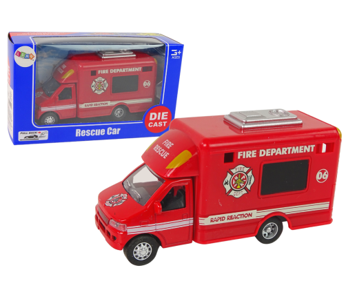 Car Rescue Vehicle Police Fire Brigade Friction Drive 3 Models