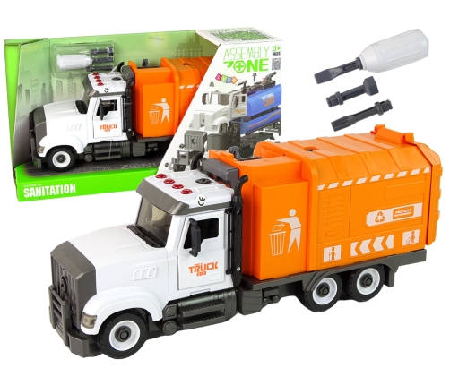 Garbage Truck for Unscrewing and Twisting Accessories Orange