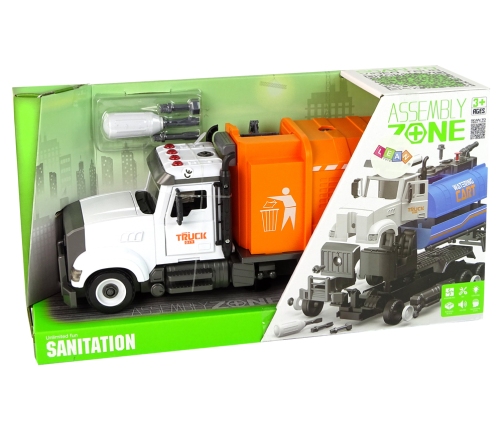 Garbage Truck for Unscrewing and Twisting Accessories Orange