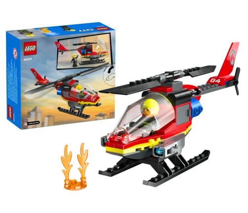 LEGO CITY Bricks Fire Rescue Helicopter 85 Pieces 60411