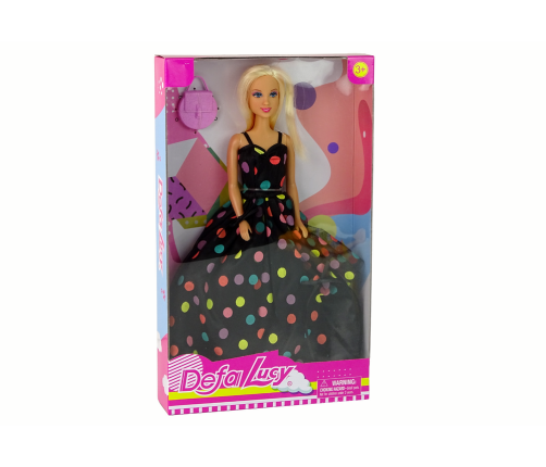 Lucy Doll, Black Polka Dot Dress, Long