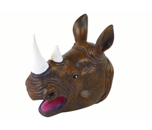 Rhinoceros Animal Hand Puppet Brown