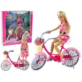 Anlily Cyclist Doll Pink Bicycle Set