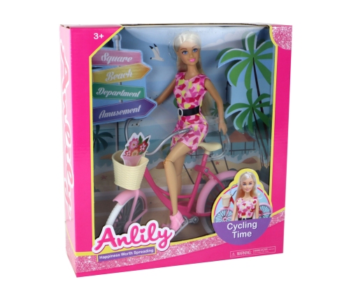 Anlily Cyclist Doll Pink Bicycle Set