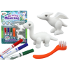 DIY Art Set Dinosaurs Figurines 2pcs Markers Brush