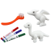 DIY Art Set Dinosaurs Figurines 2pcs Markers Brush