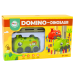 Battery-operated Green Dinosaur Car Arranging Colorful Dominoes 4 Colors of Blocks