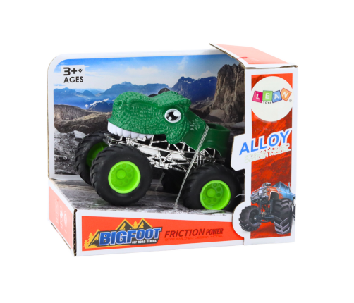 Dinosaur Off-Road Car with Large Rubber Wheels, Green