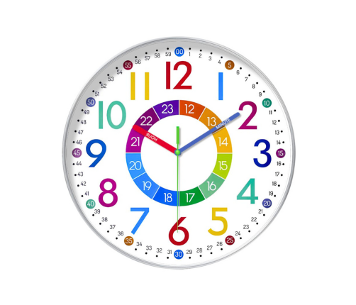 Children's Colorful Educational Wall Clock 25 cm